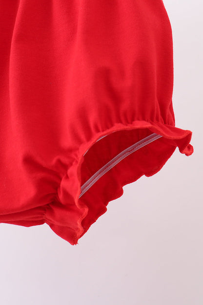 Blue flag embroidery seersucker bloomer set