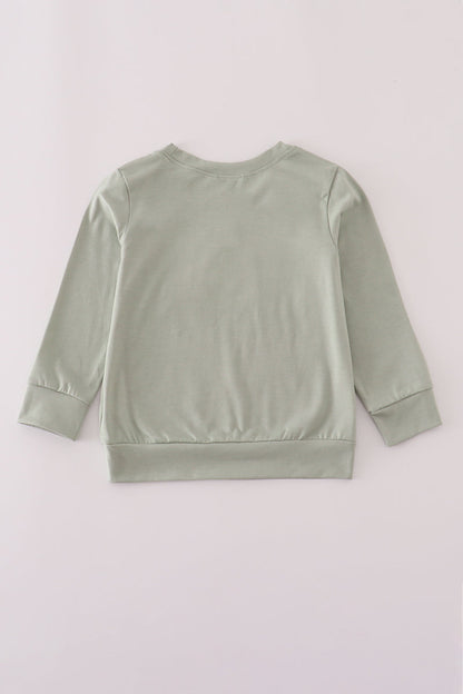 Sage pumpkin turkey applique top