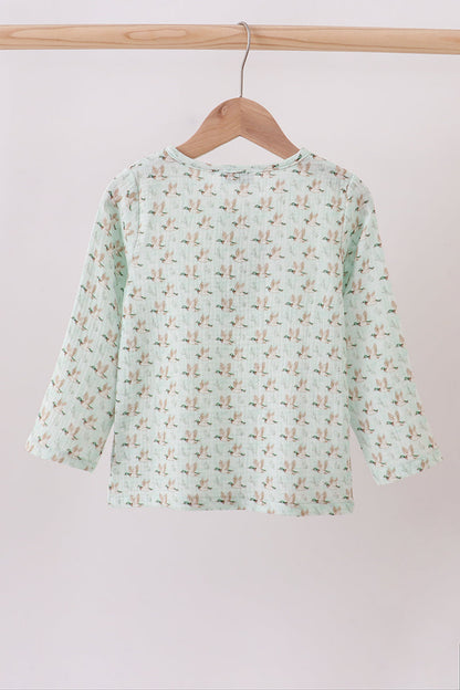 Premium duck print muslin top