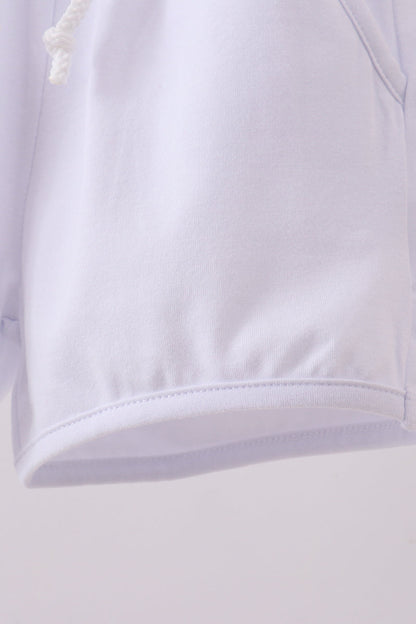 Premium White drawstring shorts