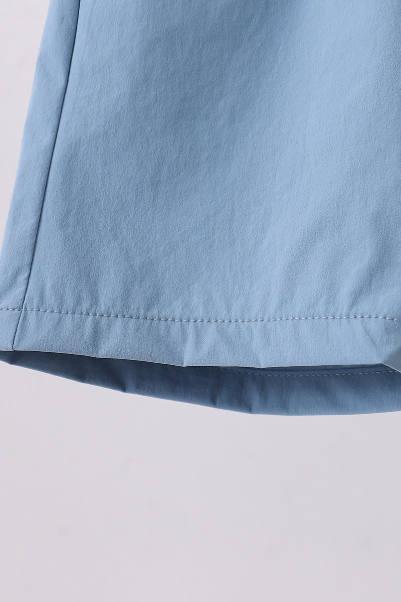 Dusty blue pocket performance shorts