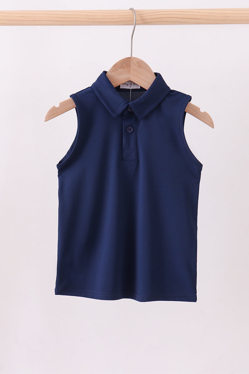 Blue everyday Collared Tank