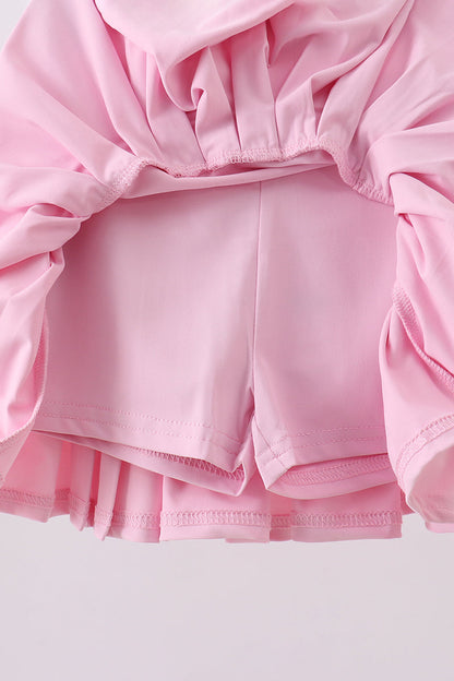 Pink pleated skort
