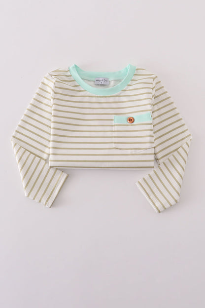 Khaki stripe top