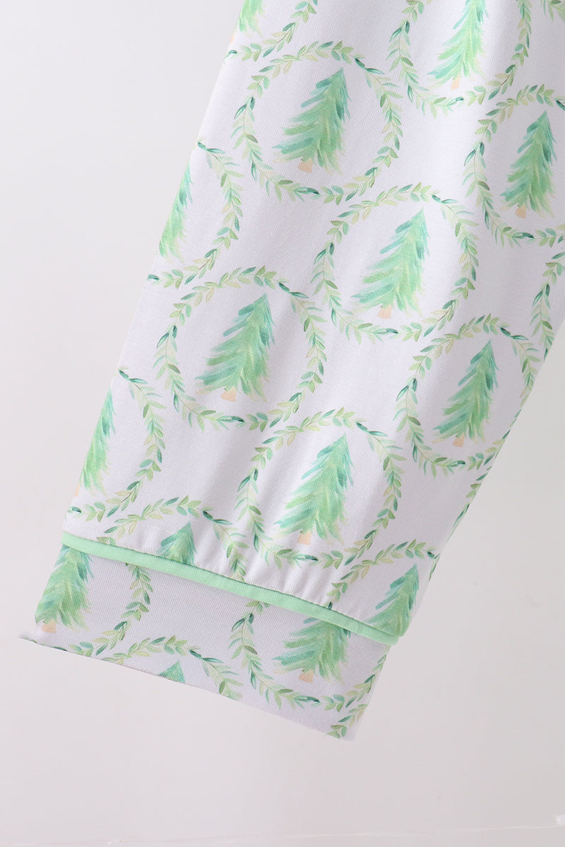 Green christmas tree bamboo dad pajama set