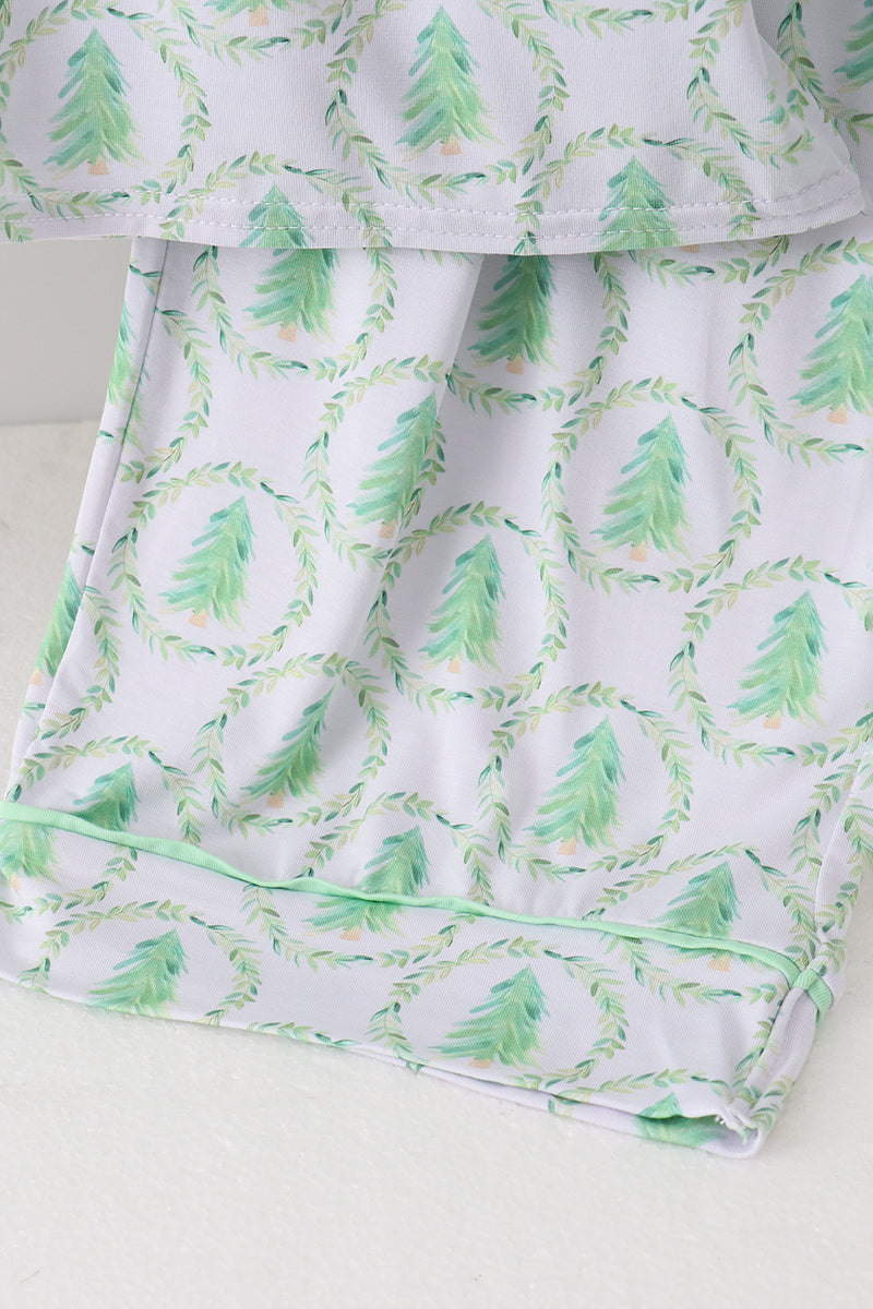 Green christmas tree bamboo dad pajama set