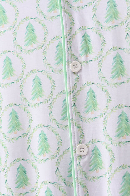 Green christmas tree bamboo dad pajama set