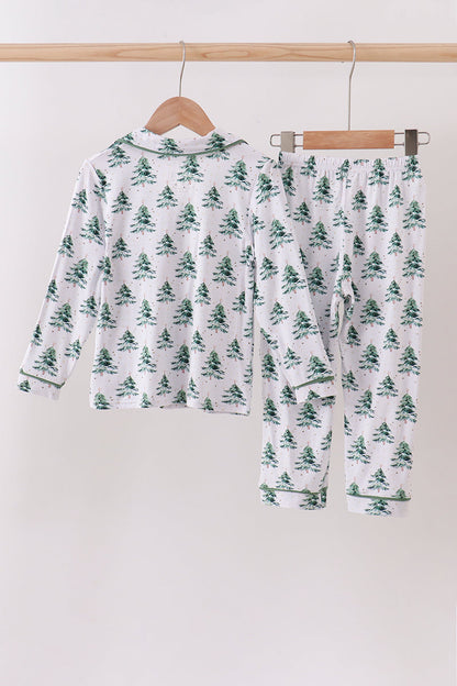 Green christmas tree bamboo mom&me pajama set