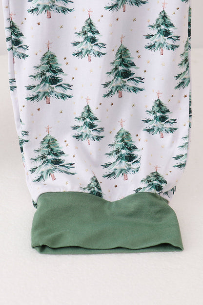 Green christmas tree bamboo mom pants