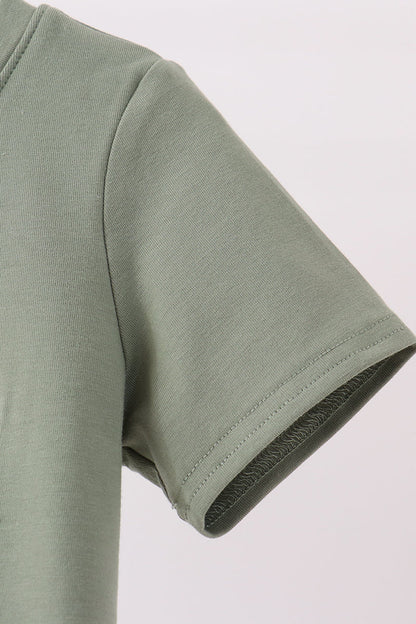 Green pumpkin french knot top