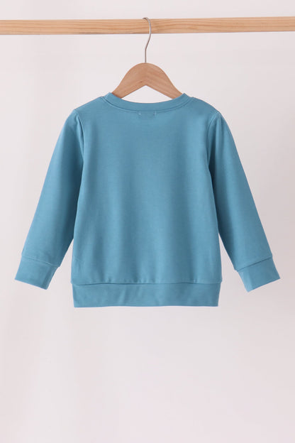 Blue Cow Embroidery Top