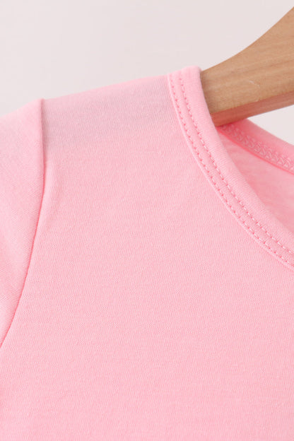Pink Nutcracker Embroidery Ruffle Pants Set