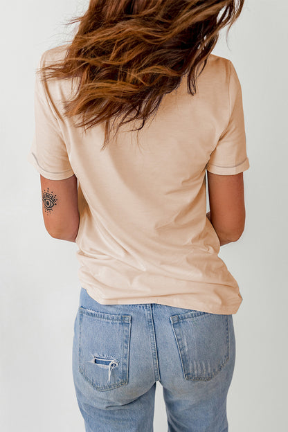 Khaki Western Poker Cards Graphic T Shirt